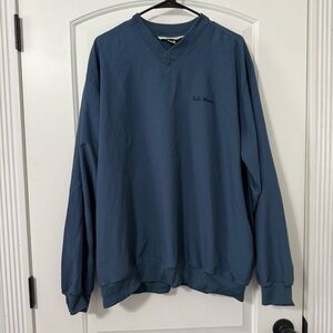 L.L. Bean Vneck Pullover Windbreaker Men’s Size XL Blue